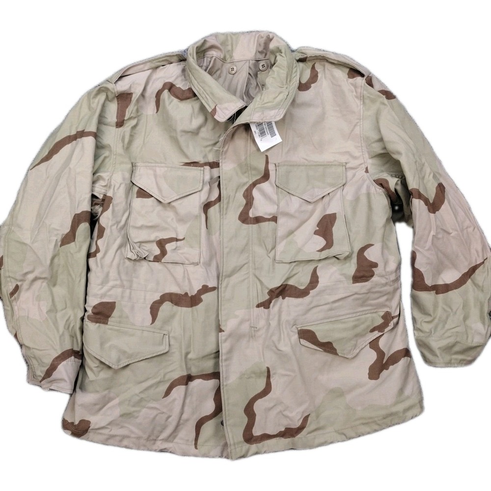 VTG 1999 US Army M65 Field Jacket Desert 3 Color Camo XL Reg Cold Weather New